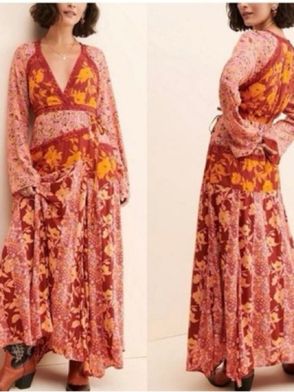 Free People Tilda Floral Wrap Dress
